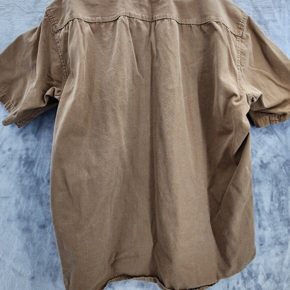 Cabela's XL Tall Stonewash Canvas button up Deer embroidered 100% cotton shirt - Picture 9 of 9